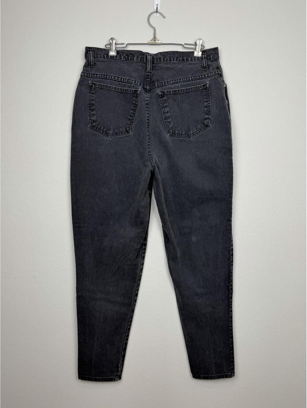 Sasson Vintage 80s High Waist Black Denim Mom Jeans Women's Size 17 / 18 Average - Picture 2 of 7